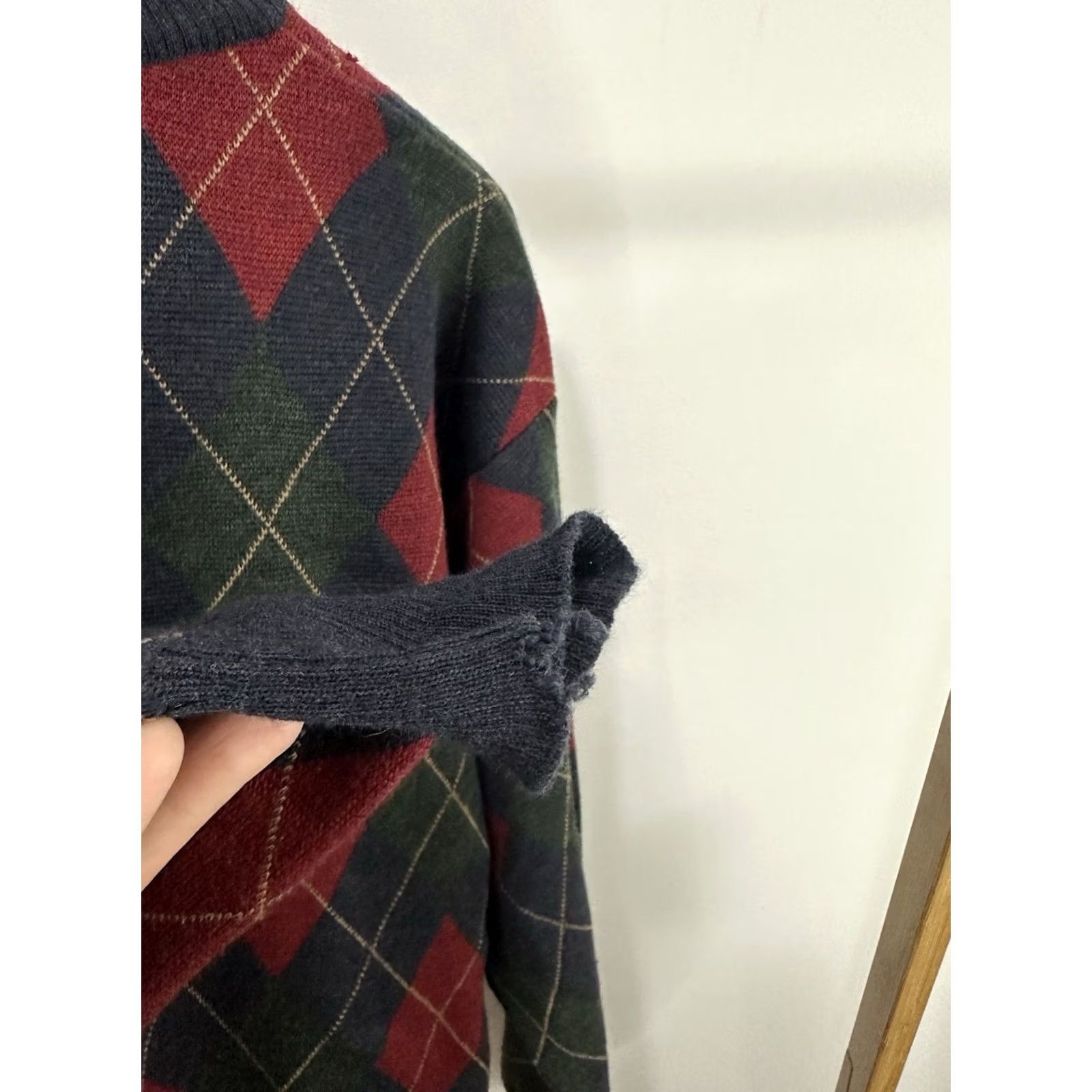 Brooks VTG Brooks Brothers Plaid Geometric Wool Pullover Sweater L Men Multicolor Douglas Distressed Holes Sportswear Size US L / EU 52-54 / 3 - 6 Thumbnail