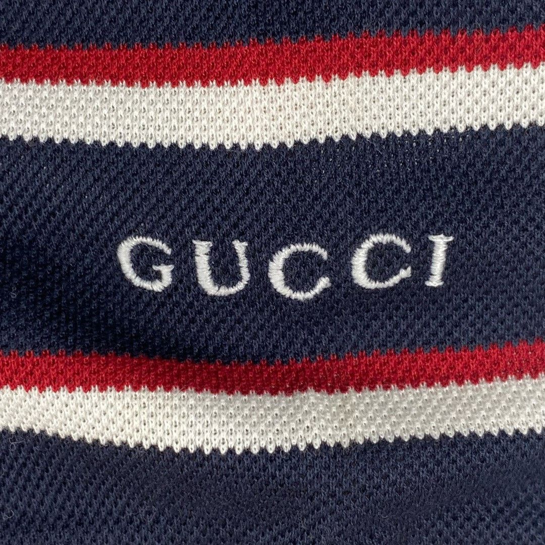 Gucci Gucci red and white striped sleeve letter short-sleeved POL Size US S / EU 44-46 / 1 - 3 Thumbnail