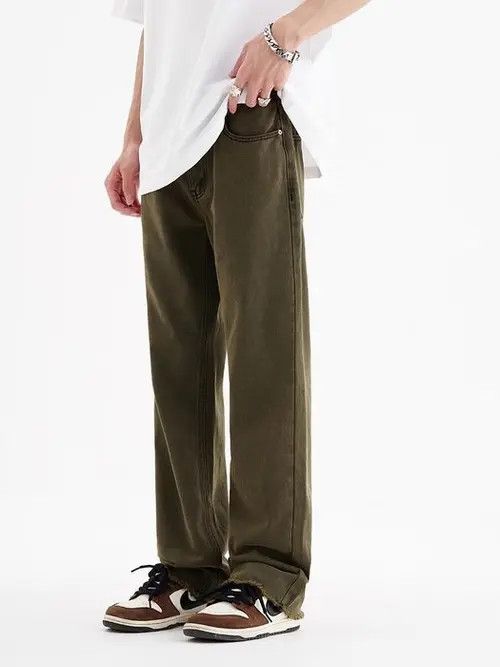 Vintage Matcha Green Water Wash Jeans