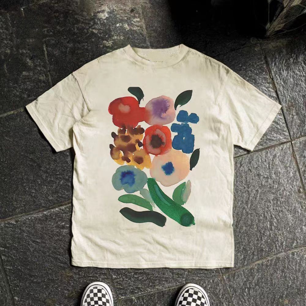 Vintage Beige washed retro floral print t-shirt Size US M / EU 48-50 / 2 - 1 Thumbnail
