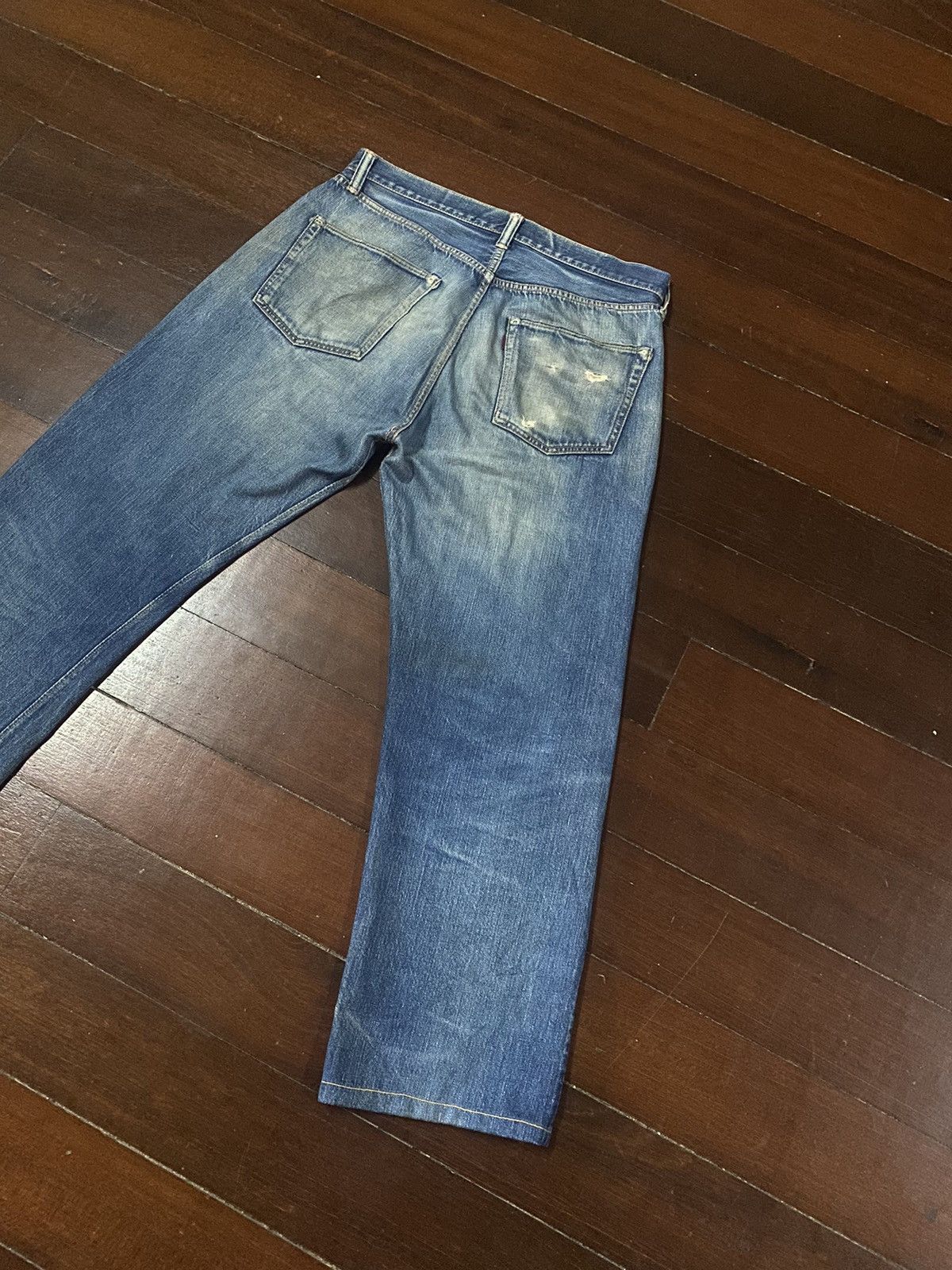 Vintage FIRE 🔥 VINTAGE 90s WAREHOUSE V STITCH DISTRESSED REWORK JEAN Size US 36 / EU 52 - 20 Thumbnail