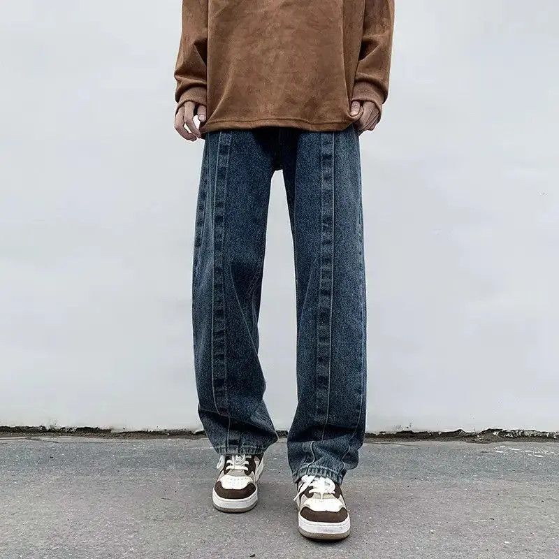 Japanese Brand Loose straight leg casual patchwork jeans Size US 30 / EU 46 - 4 Thumbnail