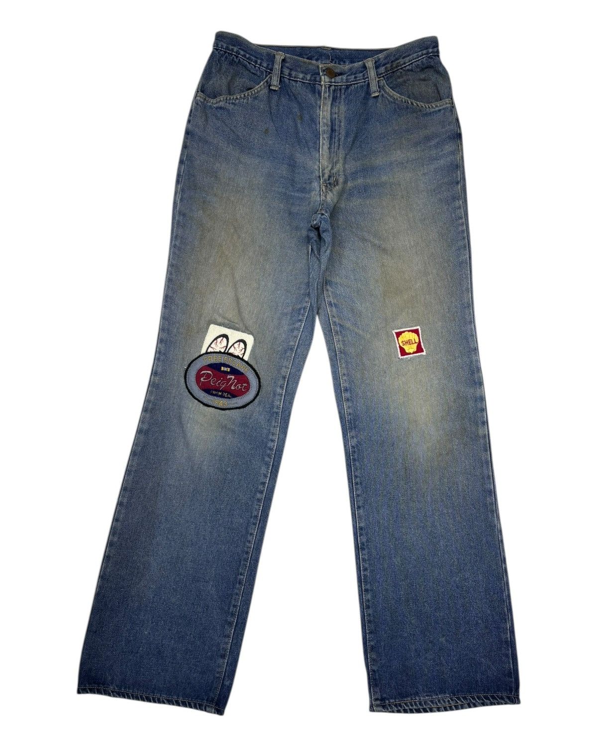 Japanese Brand × Jean Vintage Japanese Brand Mooneyes Patches Loose Fit Denim Jean Size US 30 / EU 46 - 6 Thumbnail