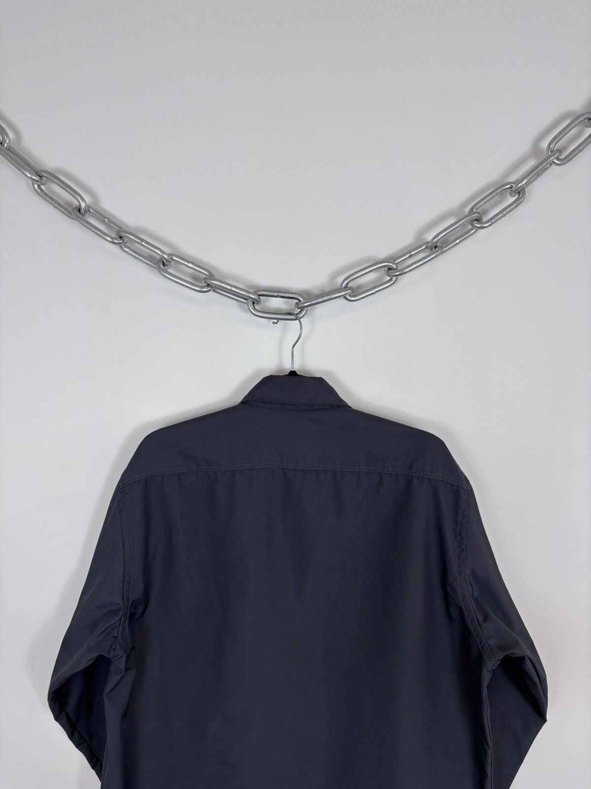 Trussardi Vintage Trussardi Jeans Men’s Navy Grey Long Sleeve Shirt Size US L / EU 52-54 / 3 - 17 Thumbnail