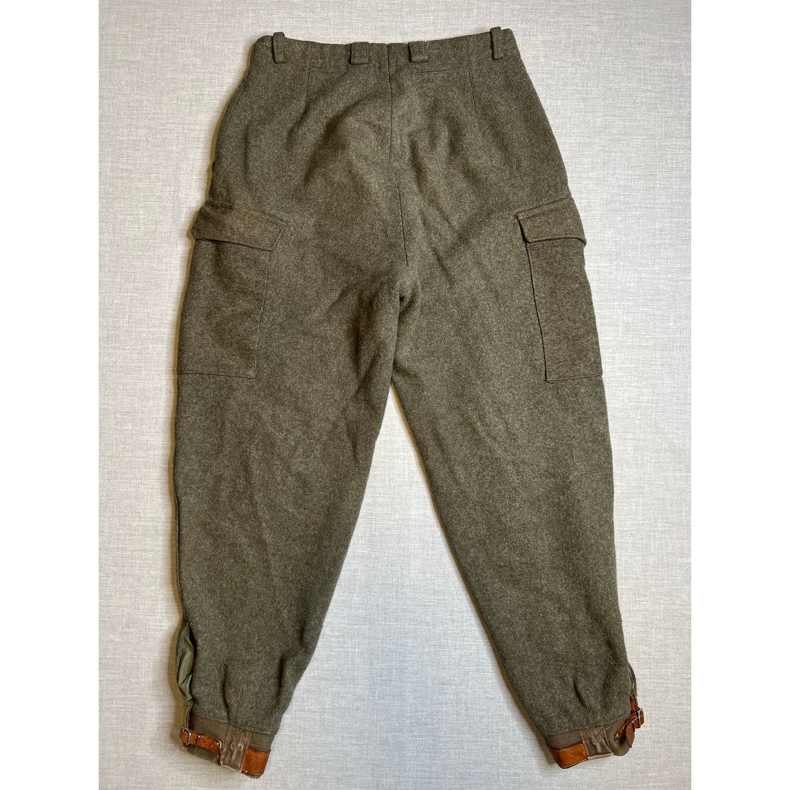 Vintage Vintage 1940s Swedish Crown WWII Wool Army Pants C48 30x29 Size US 30 / EU 46 - 2 Thumbnail