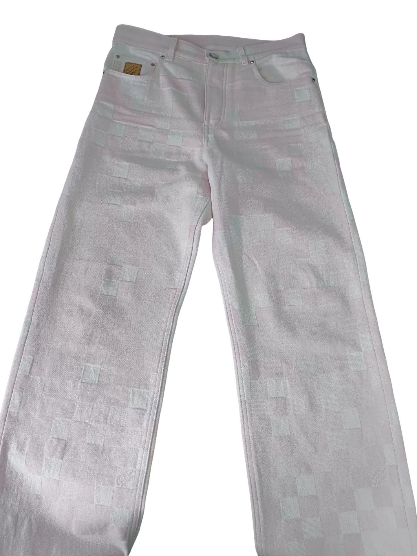 Louis Vuitton Louis Vuitton Damier Pink Denim Jeans Size 30 Size US 30 / EU 46 - 1 Thumbnail