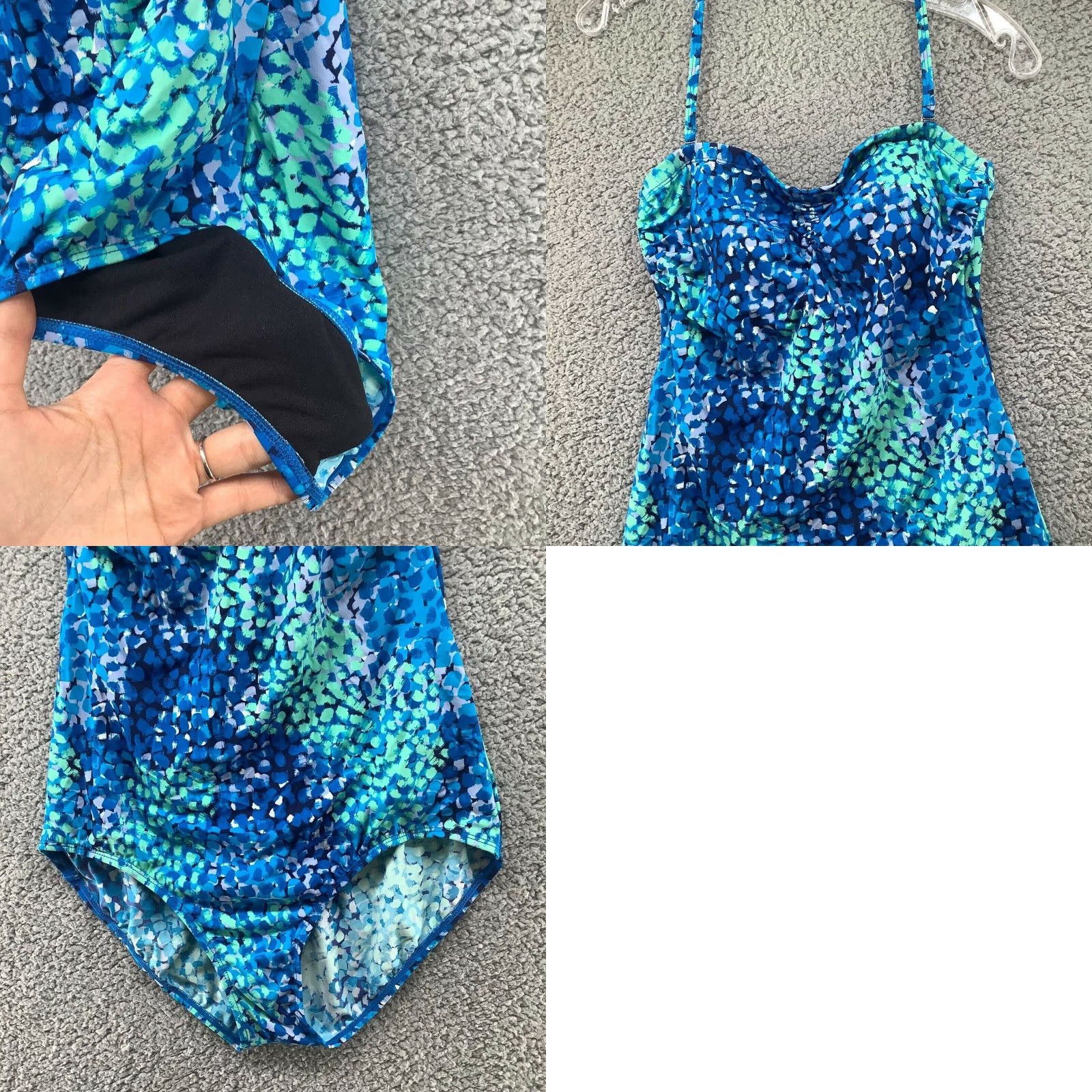 Jantzen Jantzen One Piece Swimsuit Womens XL Blue Tropical Halter Beach Summer Swim Size ONE SIZE - 8 Thumbnail