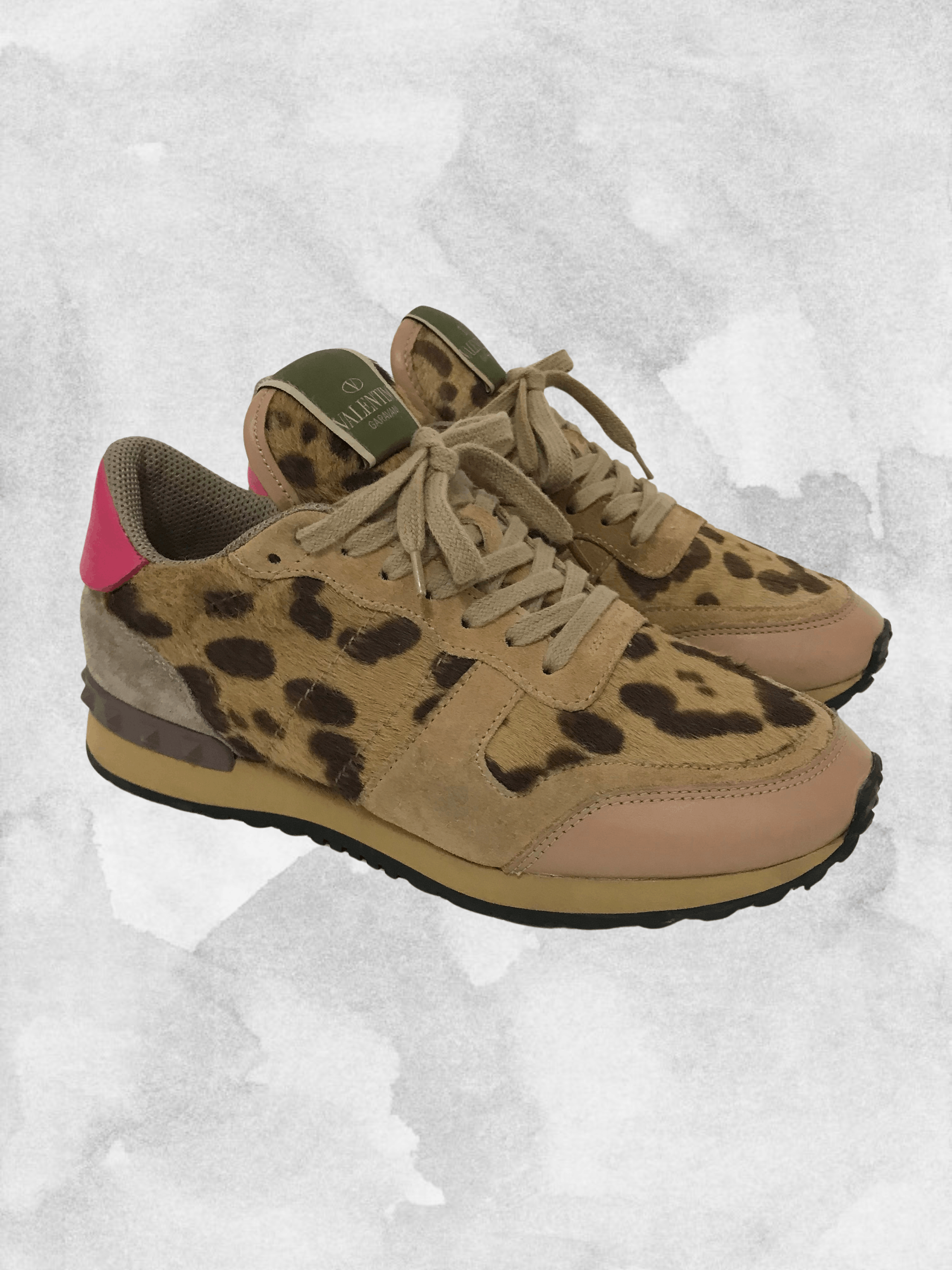 Valentino VALENTINO Garavani Rockrunner Leopard Print Sneakers Shoes Size US 6 / IT 36 - 1 Thumbnail