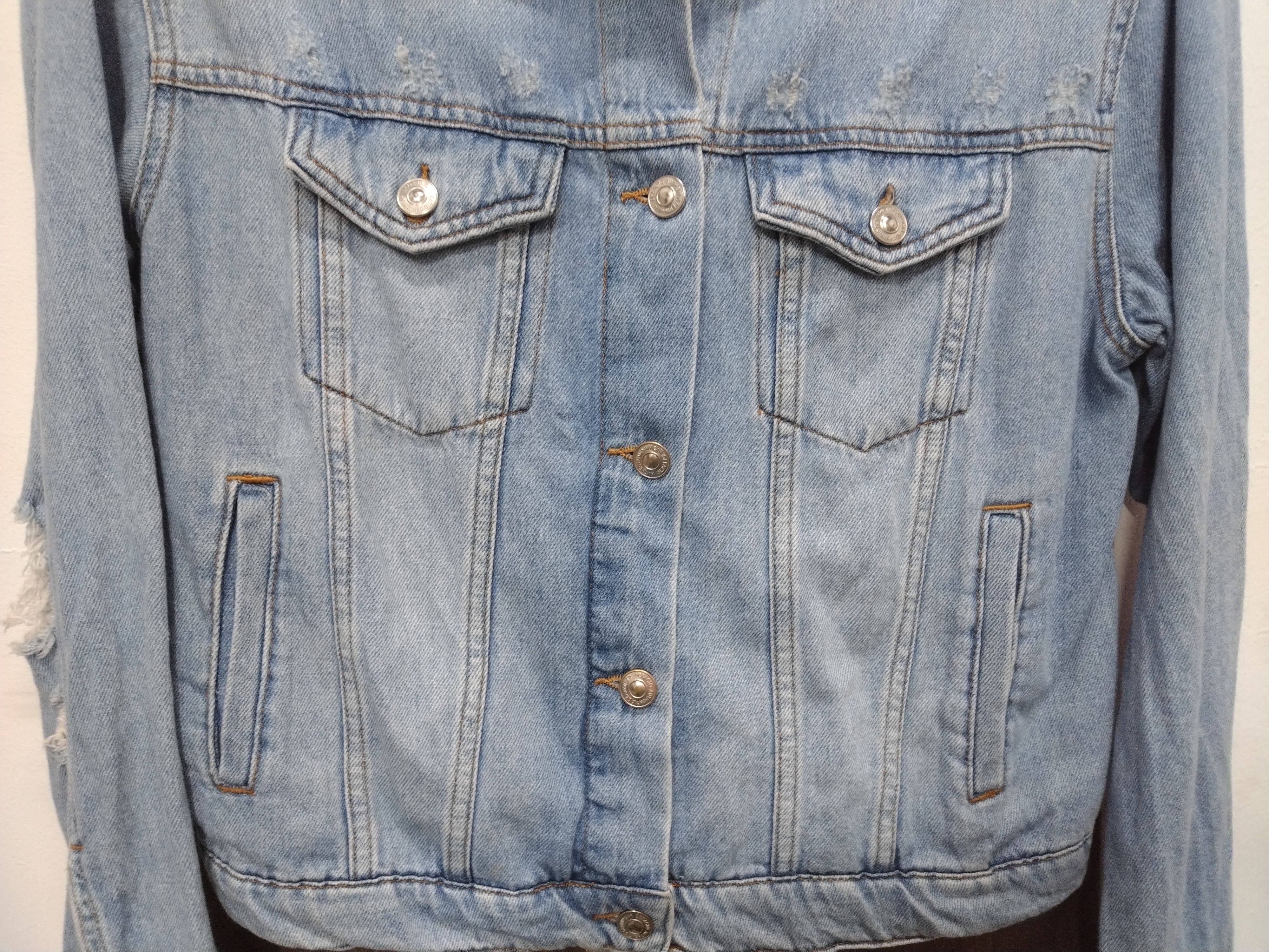 Seditionaries Vintage Distressed Design embroidered De Facto Denim Jacket Size L / US 10 / IT 46 - 4 Thumbnail