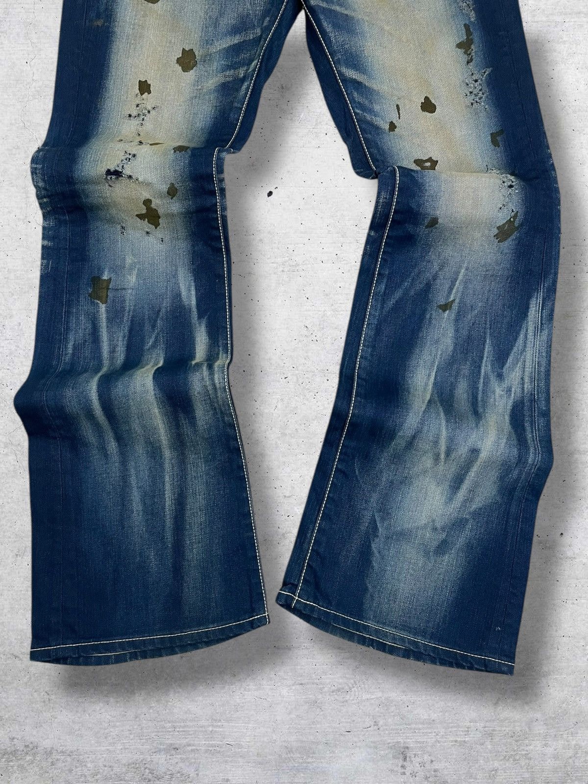 Vanquish VINTAGE MUDWASH FLARED JAPAN DESIGNER VANQUISH GOLD DENIM OG Size US 31 - 2 Thumbnail