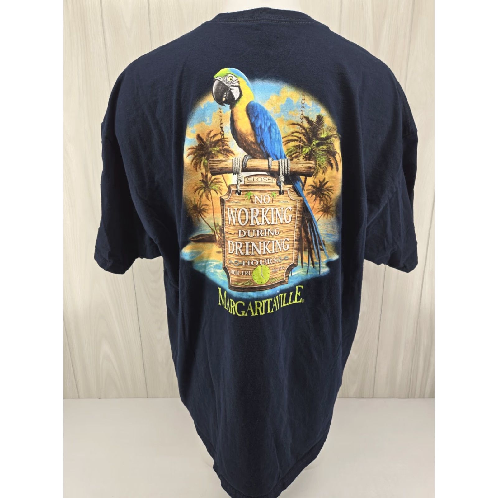 Vintage Margaritaville T-Shirt Mens 3XL Navy Blue Jimmy Buffet Orlando Logo Skull Crew Neck Short Sleeve Cotton Knit Size US XXL / EU 58 / 5 - 2 Thumbnail