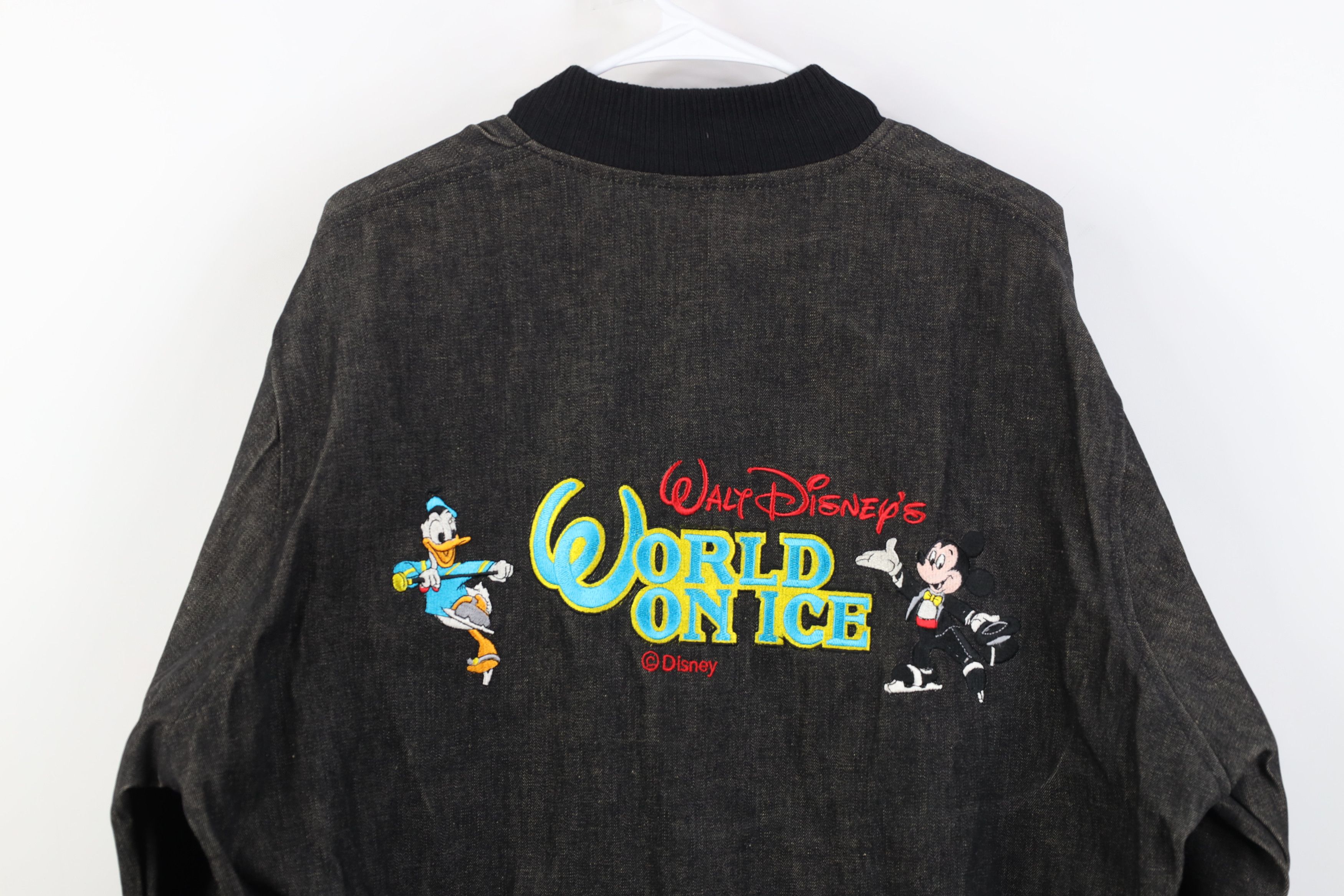 Vintage Vintage 90s Walt Disney World On Ice Chambray Bomber Jacket Size US L / EU 52-54 / 3 - 16 Thumbnail