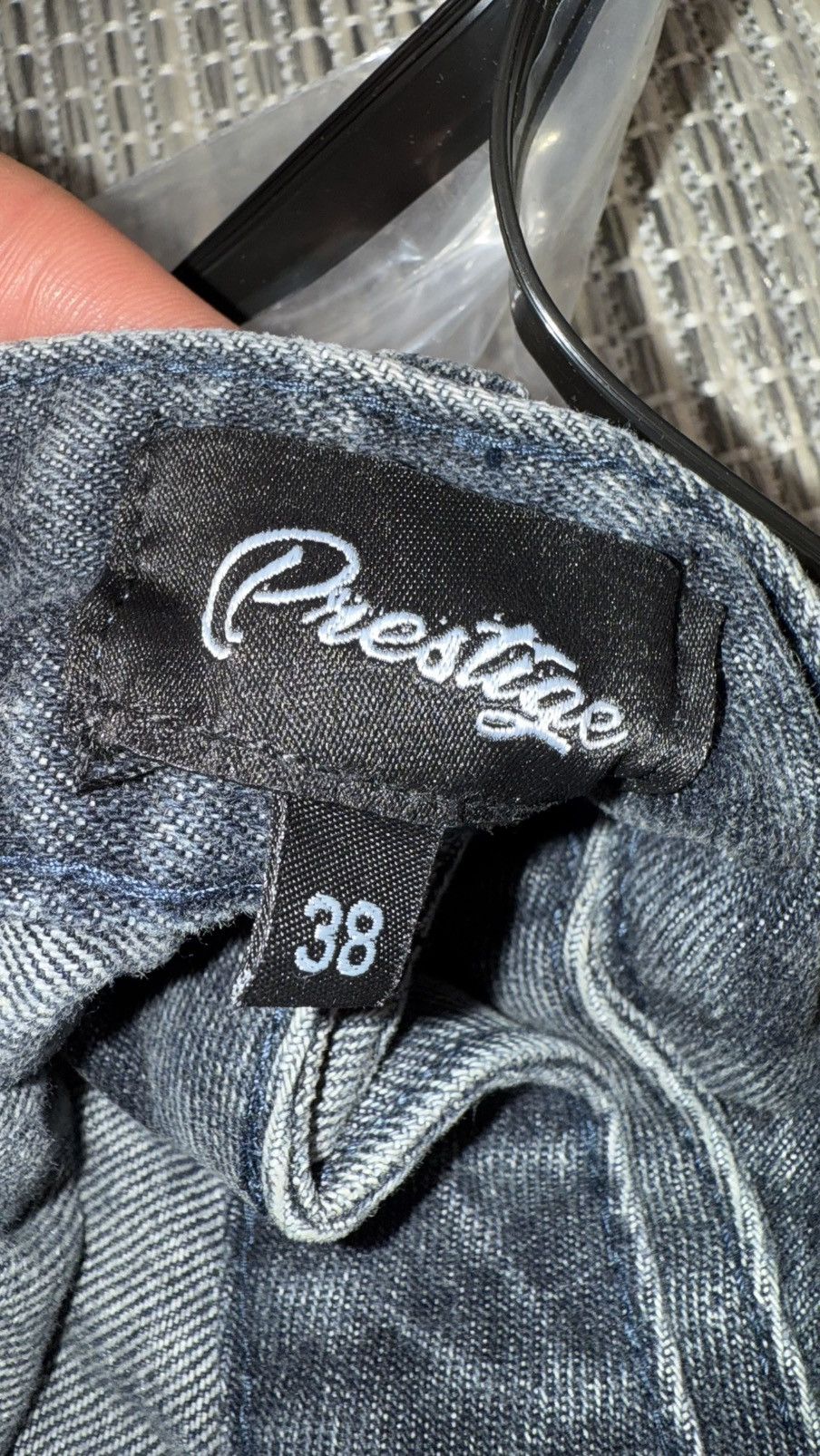 Other Prestige Embossed Blue Denim Jean Shorts Size US 38 / EU 54 - 4 Thumbnail