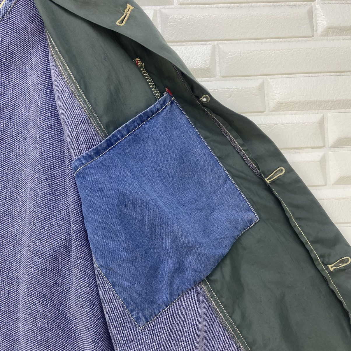 Designer × Japanese Brand × Vintage 🔥 Kearney House Sashiko Boro Indigo Two-tone Jacket Size US M / EU 48-50 / 2 - 23 Thumbnail