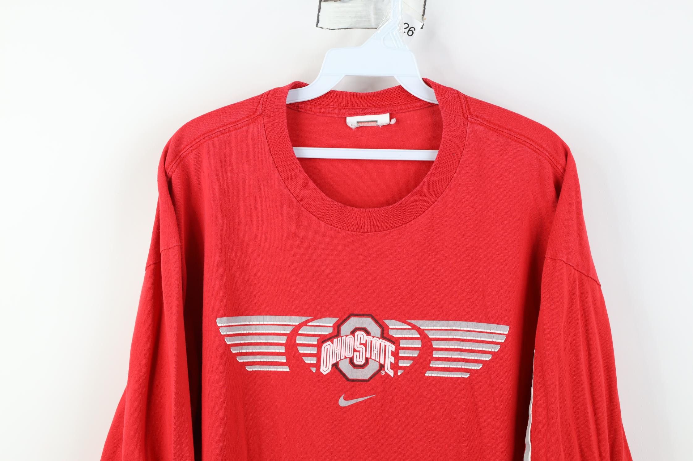 Nike Vintage Nike Center Swoosh Ohio State University T-Shirt Size US XL / EU 56 / 4 - 2 Thumbnail