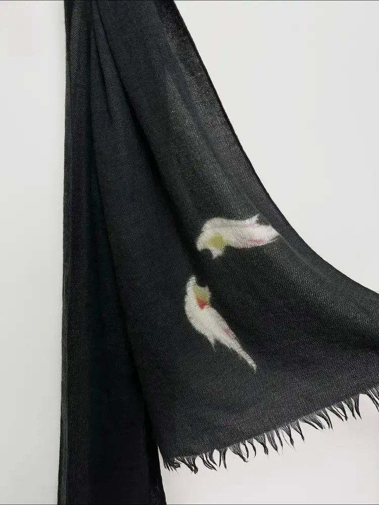 Y's × Yohji Yamamoto Yohji Yamamoto 02AW Wing Pattern Scarf | Grailed