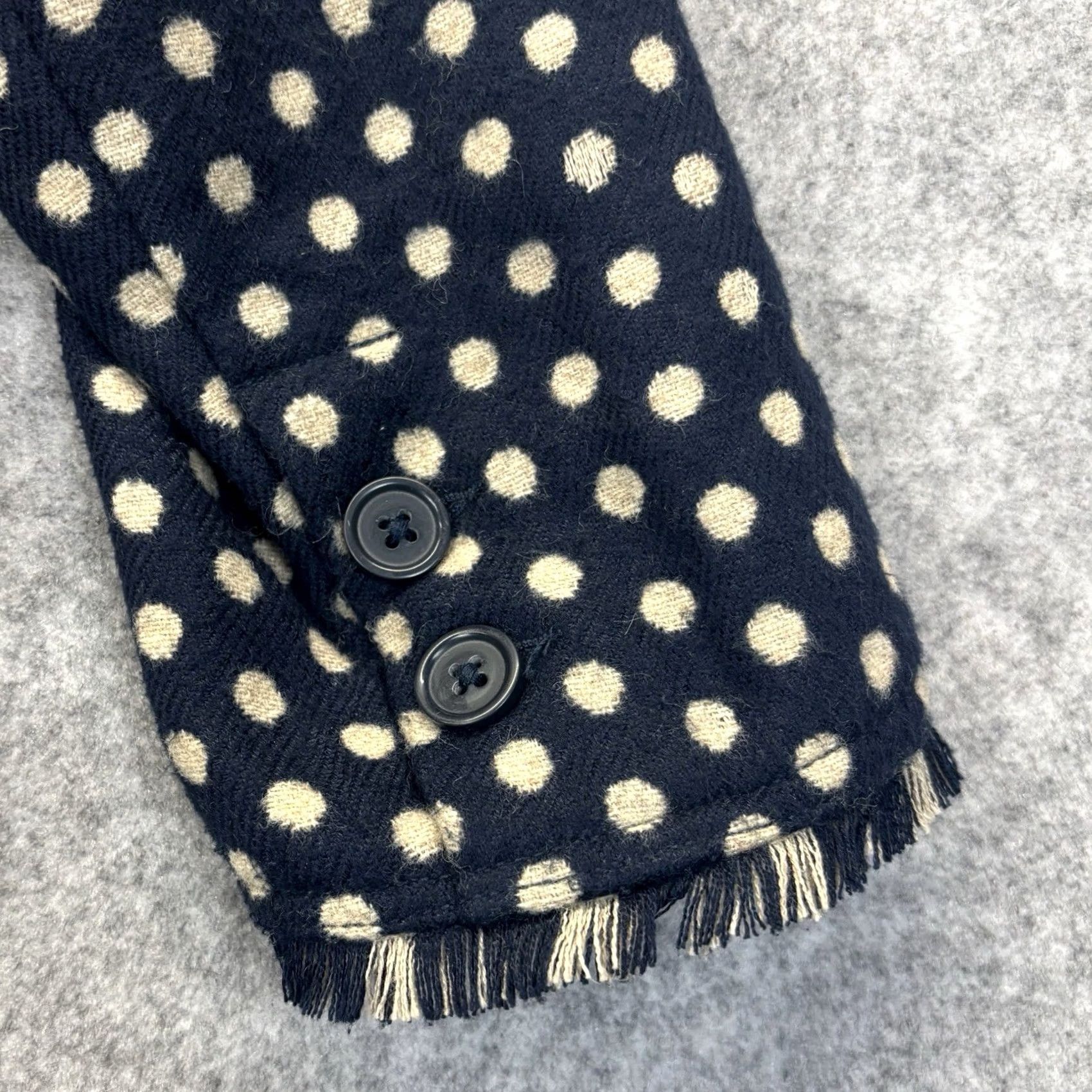 Boden Boden Blazer Jacket - Navy Mix Wool Blend - Spotted Fringe Size XL / US 12-14 / IT 48-50 - 5 Thumbnail