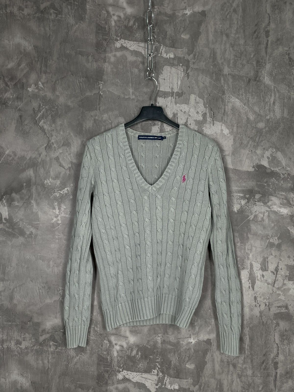 Polo Ralph Lauren × Ralph Lauren Ralph Lauren Cuble Knit V Neck Sweater Size S / US 4 / IT 40 - 1 Thumbnail