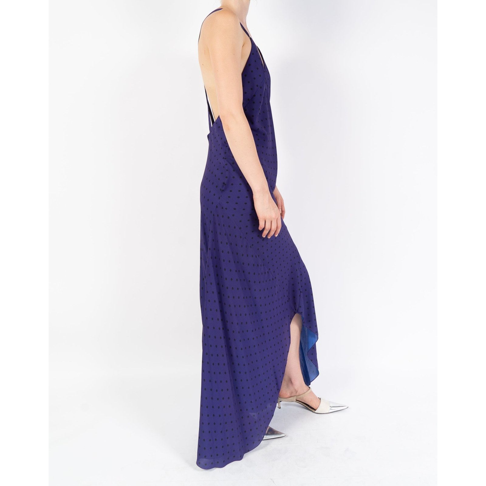 Haider Ackermann SS18 Purple Polka Dot Silk Dress Size S / US 4 / IT 40 - 3 Thumbnail