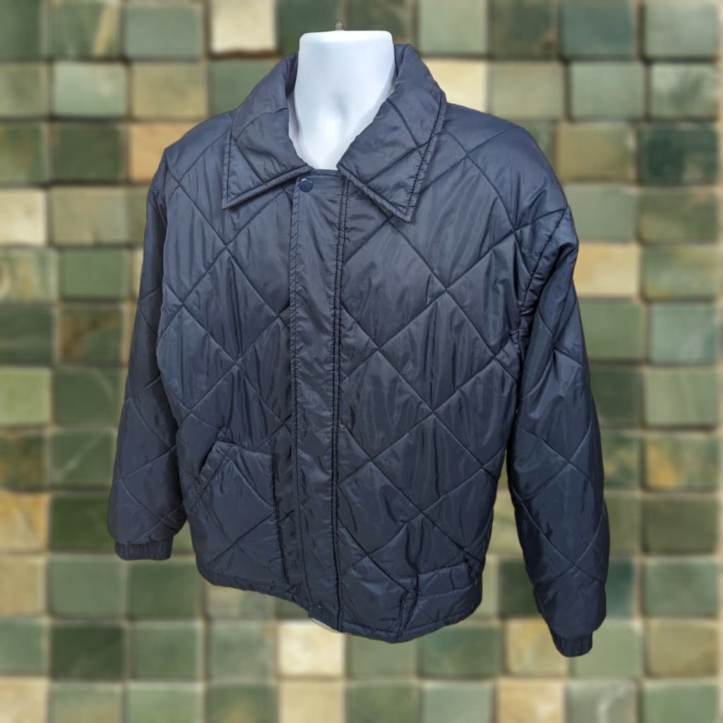 Vintage VINTAGE John Blair Men Coat Puffer Jacket Full Zip Quilted Wool Lined Fall Winter M Blue Size US M / EU 48-50 / 2 - 1 Thumbnail