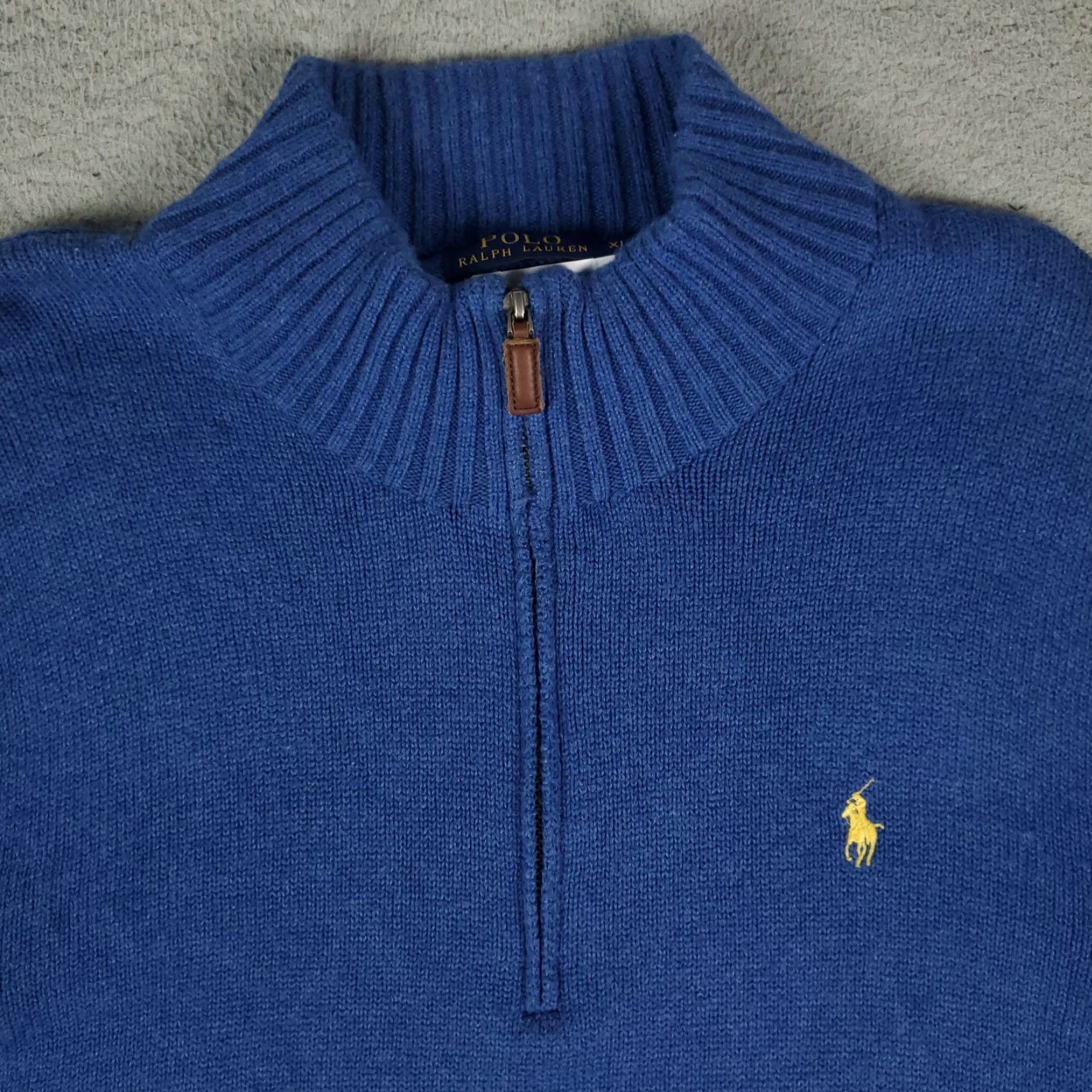Ralph Lauren VINTAGE Ralph Lauren Men's Sweater Pullover 1/4 Zip Blue Pony XL Classic Knit All Seasons Size US XL / EU 56 / 4 - 2 Thumbnail