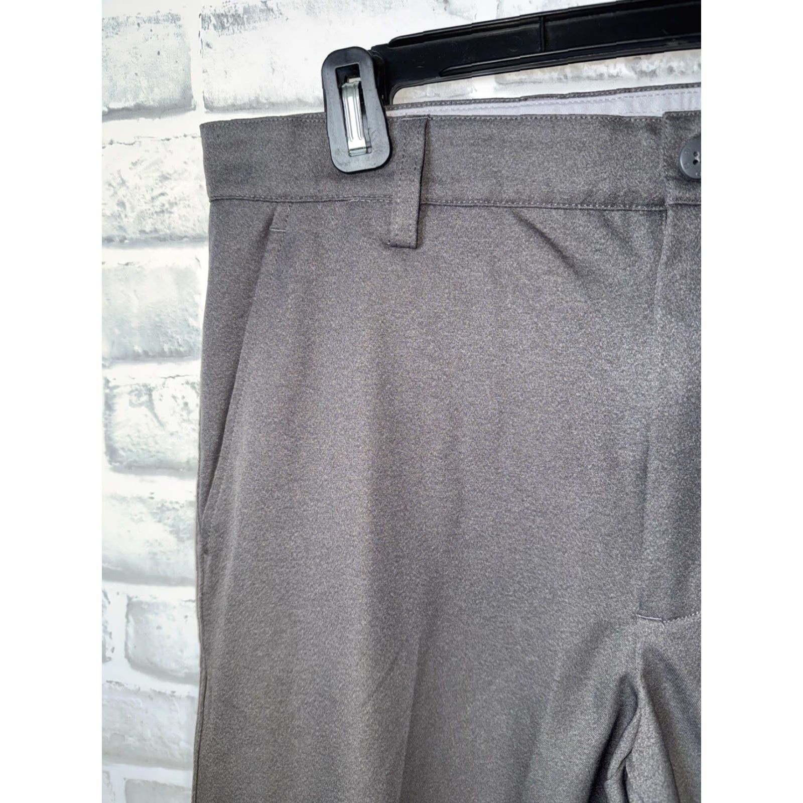 Footjoy FootJoy Pants Golf Athletic Fit Gray 32 x 32 Mens Regular 5-Pocket Flat Front Button Closure Logo | Solid, Stretch, Polyester Spandex | Vintage: No Size US 32 / EU 48 - 2 Thumbnail