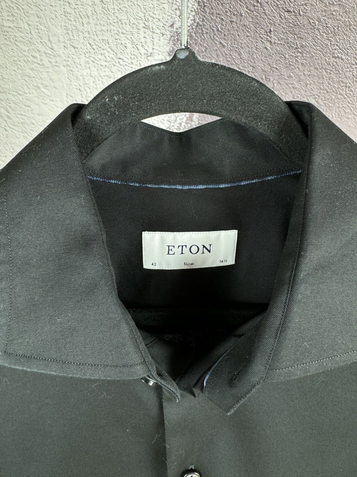 Eton ETON black basic long sleeve shirt size 42 Size US L / EU 52-54 / 3 - 4 Thumbnail