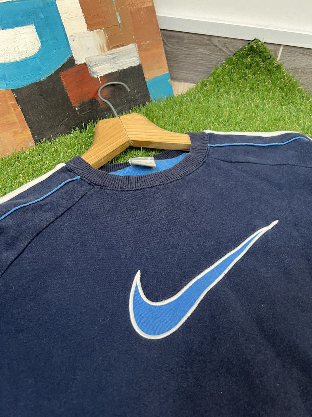 Vintage Vintage Nike Brown Baggy Crewneck Sweatshirt Center Swoosh Size US S / EU 44-46 / 1 - 5 Thumbnail