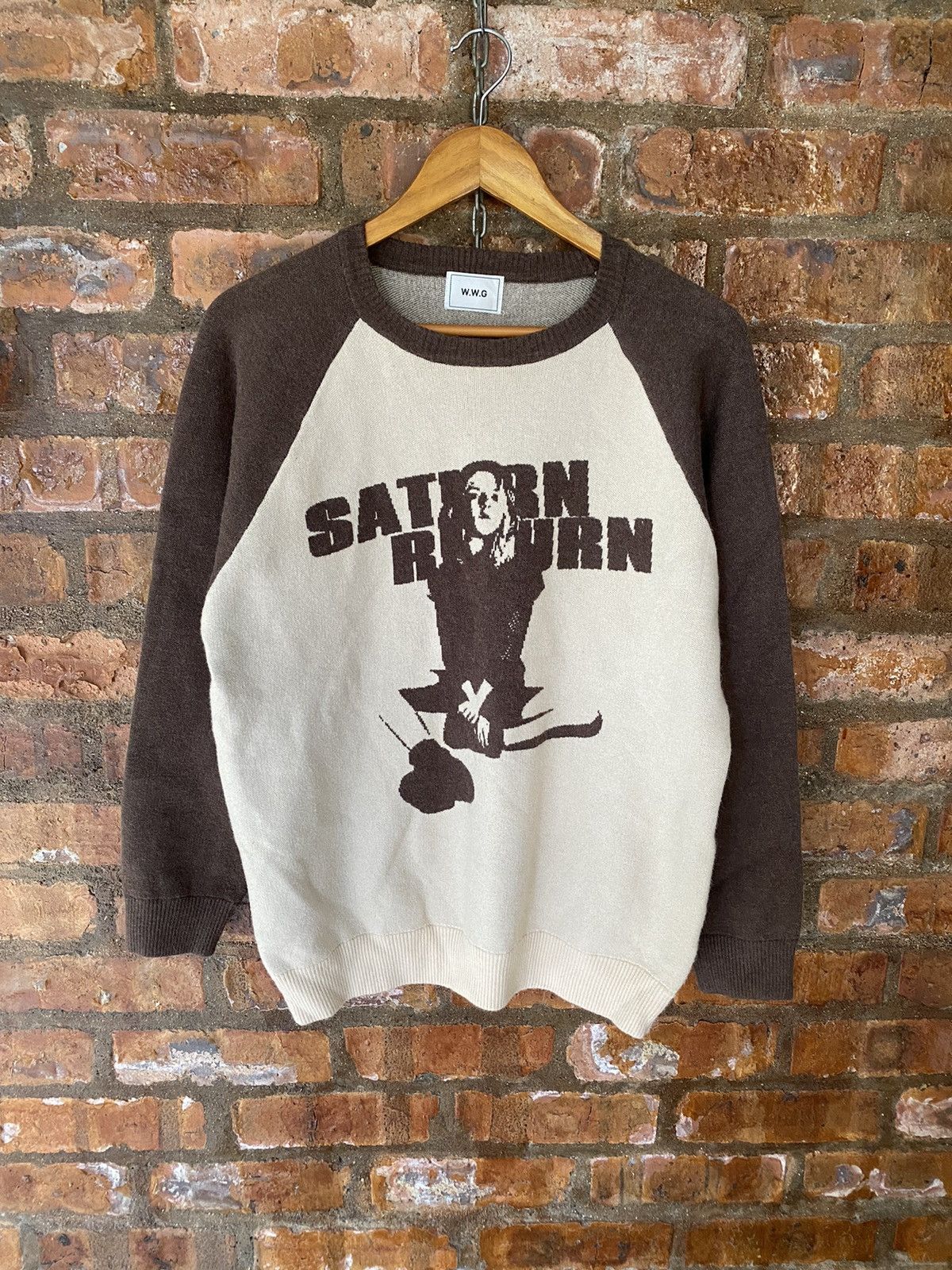 Japanese Brand 2000s W.W.G Pinup Girl intarsia Jacquard saturn return sex Size US M / EU 48-50 / 2 - 2 Thumbnail
