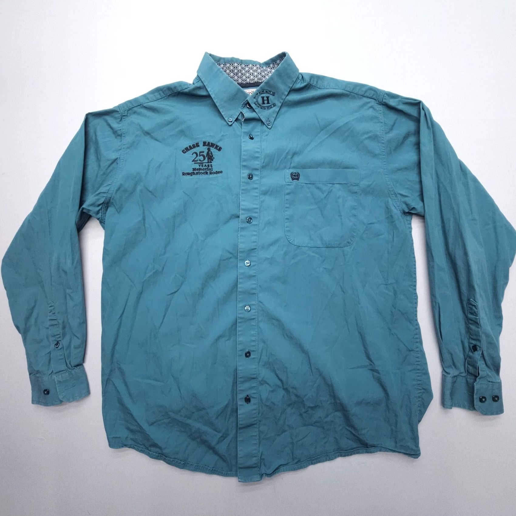 Vintage Cinch Long Sleeve Shirt Mens Large Chase Hawks Rodeo Western Flip Cuff Workwear Size US L / EU 52-54 / 3 - 2 Thumbnail