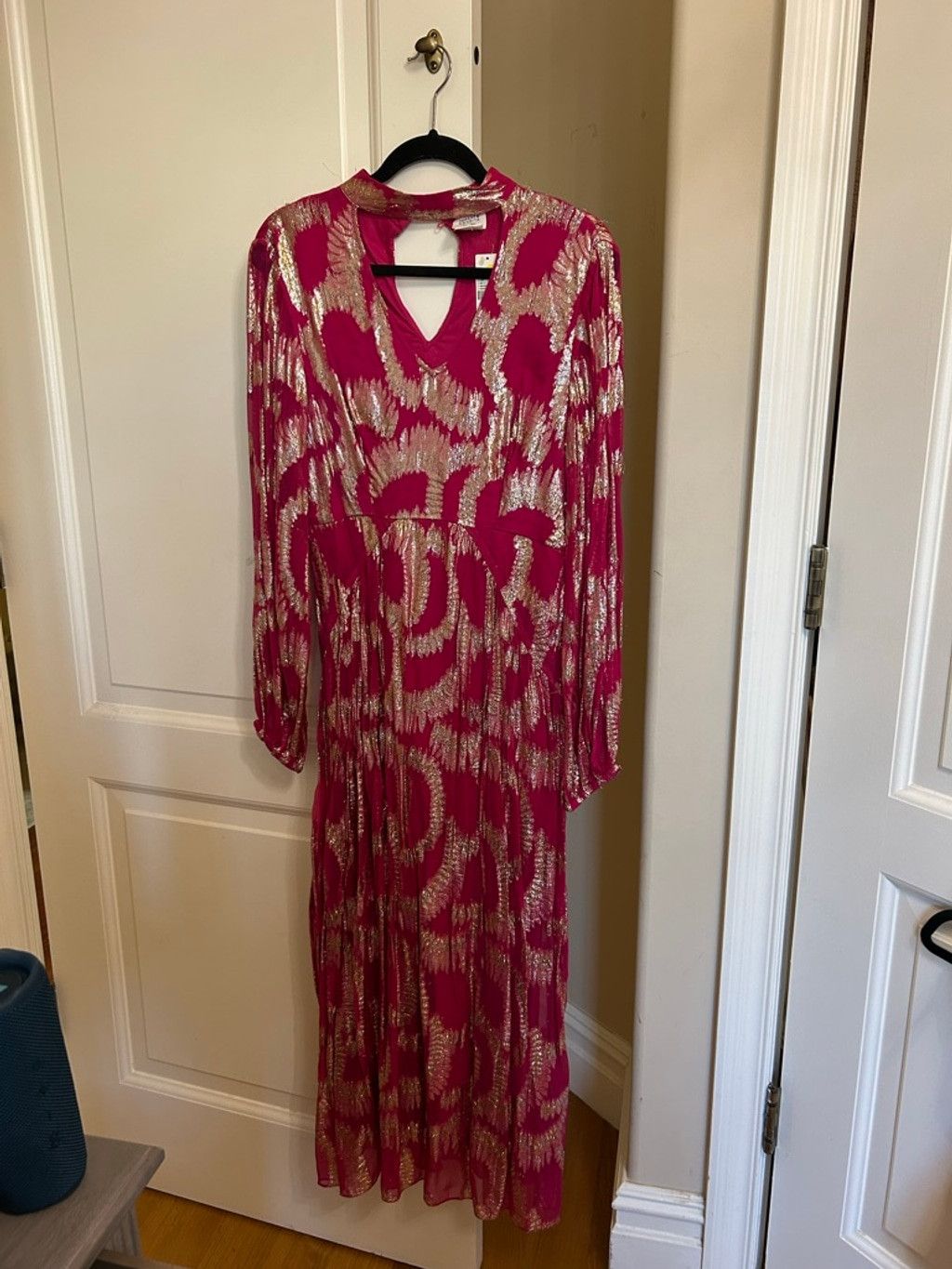 Anthropologie Anthropologie Hemant & Nandita Metallic Maxi Dress Size S / US 4 / IT 40 - 4 Thumbnail