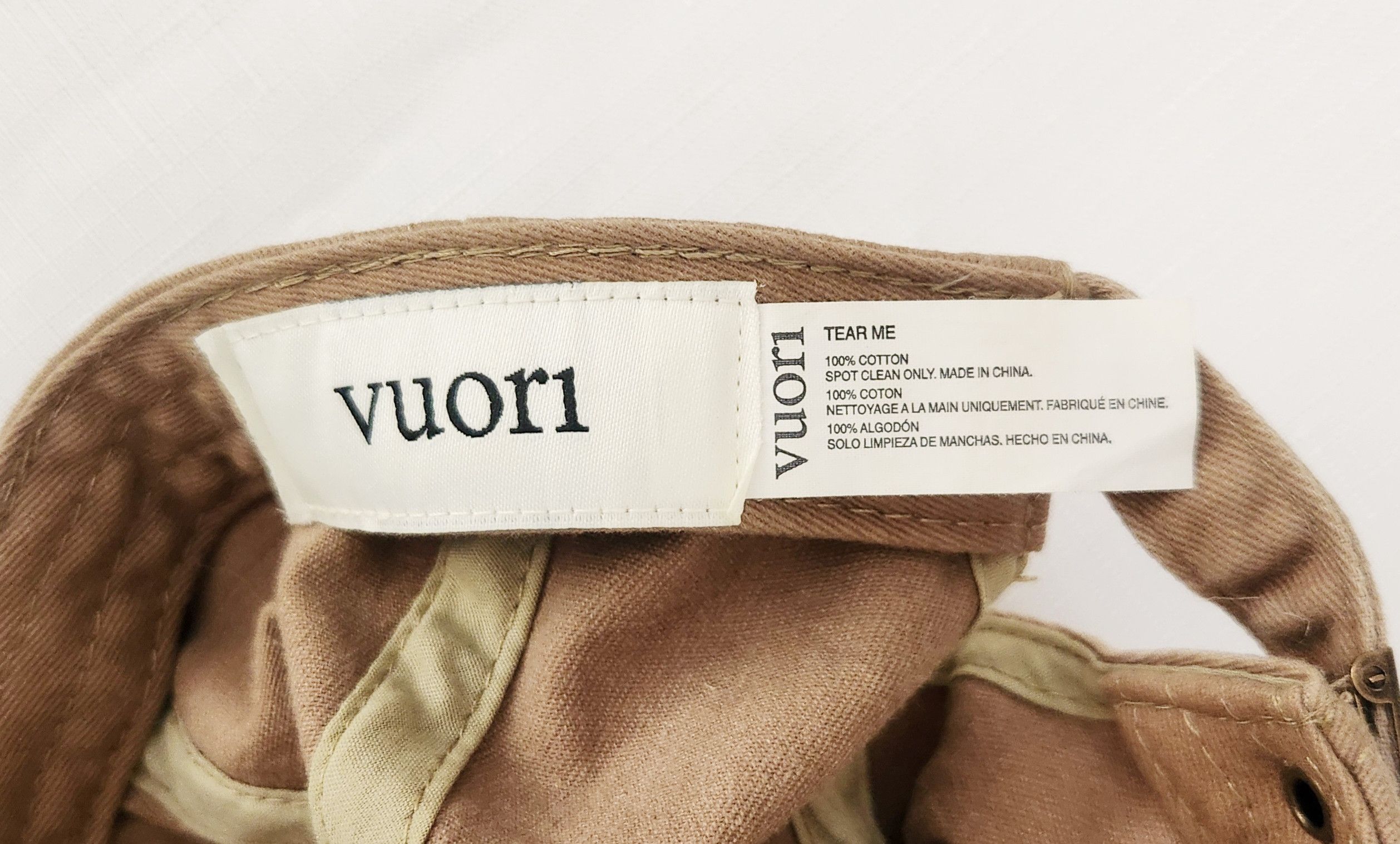 Vuori Vuori Hat Spell Out Ball Cap Khaki Brown Camel Embroidered Size ONE SIZE - 9 Thumbnail
