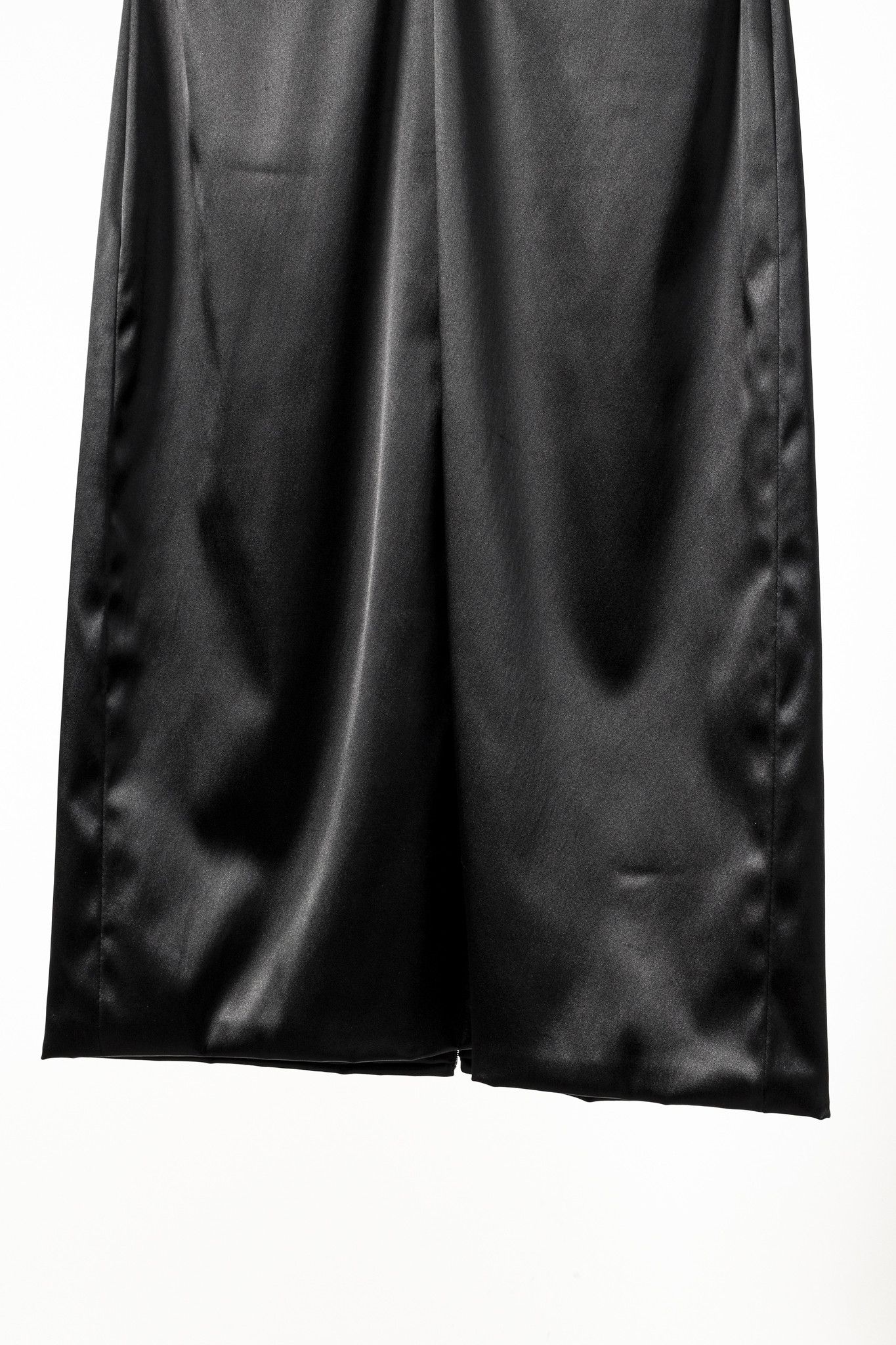 Paul Hardy Black Satin Pleated Sleeveless Midi Dress