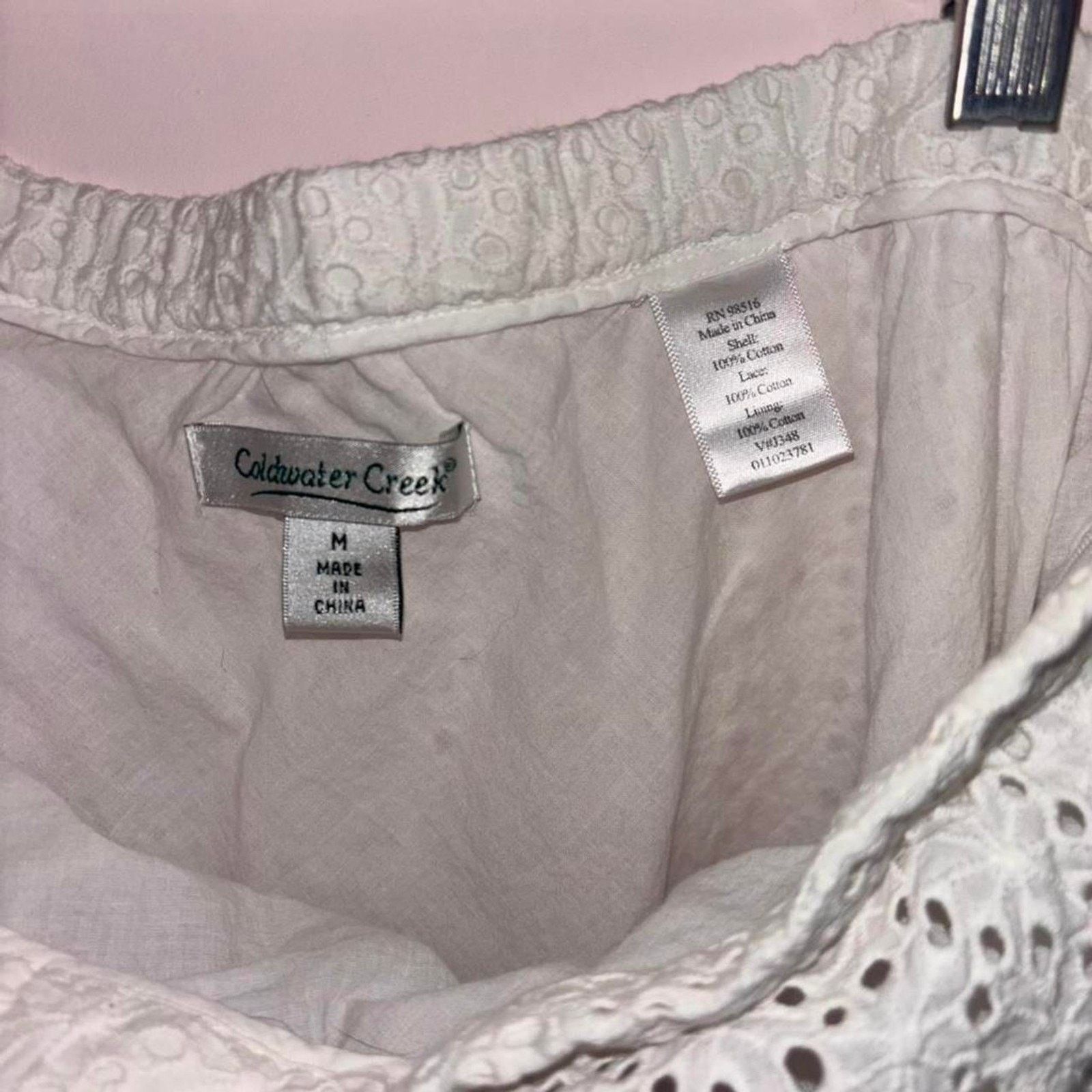 Coldwater Creek Coldwater Creek White Eyelet Flared Midi Skirt Size M Size 30" / US 8 / IT 44 - 8 Thumbnail