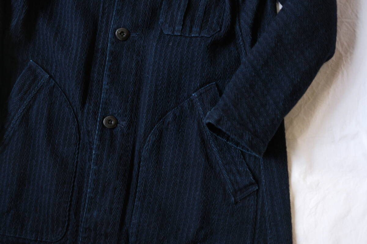Comoli Django Atour Artisan Indigo Herringbone Coat (Japan Artisan) Size US M / EU 48-50 / 2 - 2 Thumbnail