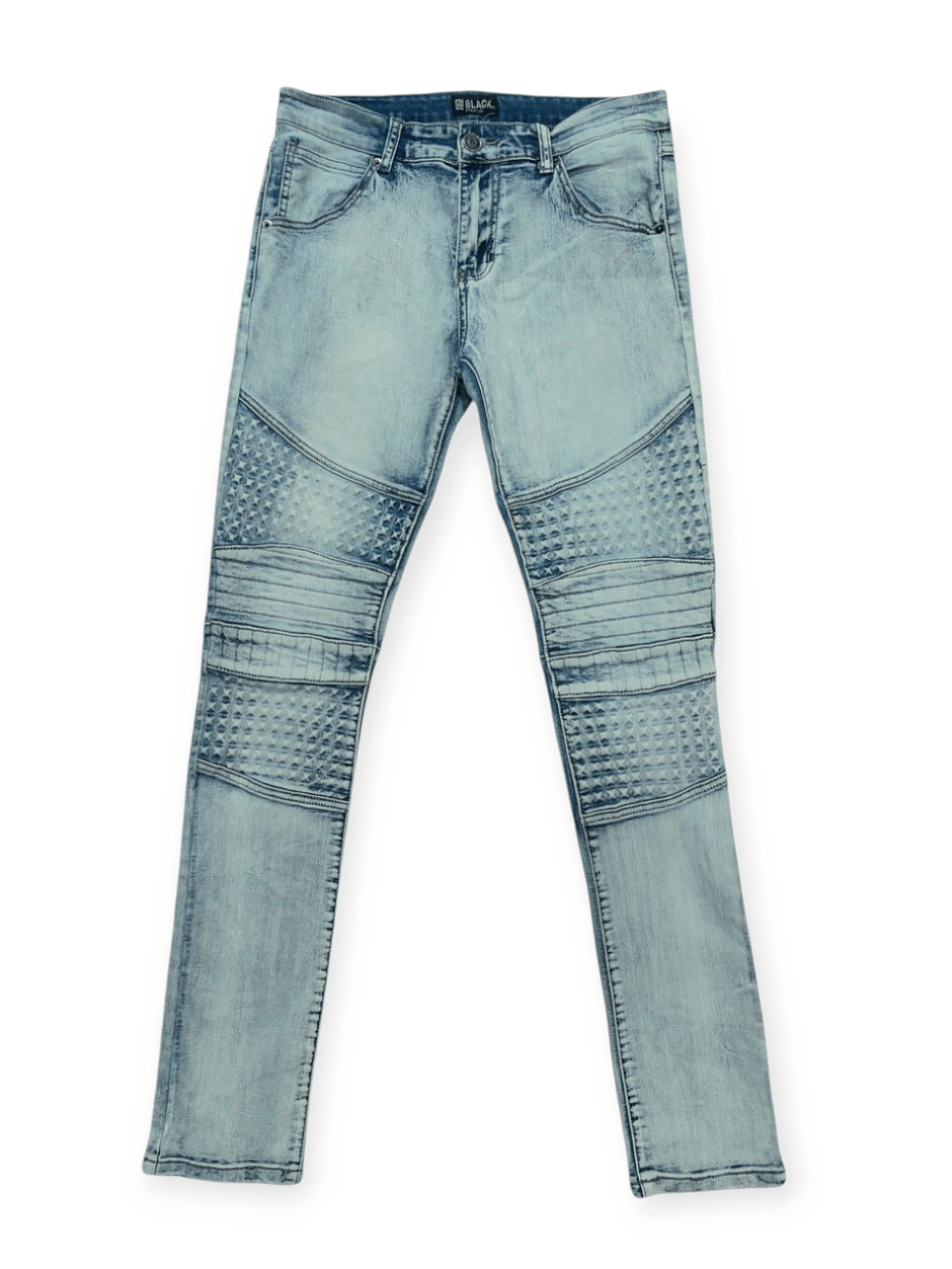 If Six Was Nine × Vintage DOPE🔥 Black Biker Denim Skinny Fit Size US 32 / EU 48 - 1 Thumbnail