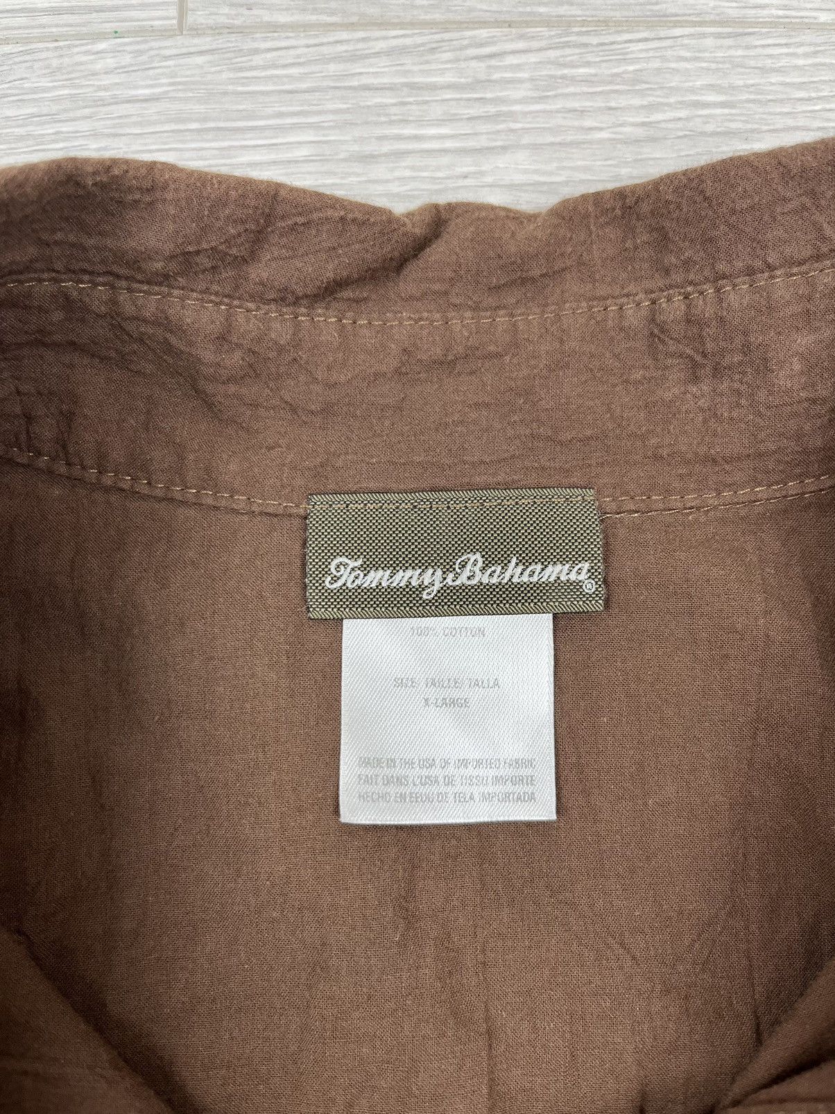 Tommy Bahama Tommy Bahama Brown Cotton Button Up Light Shirt XL Tall Size US XL / EU 56 / 4 - 8 Thumbnail