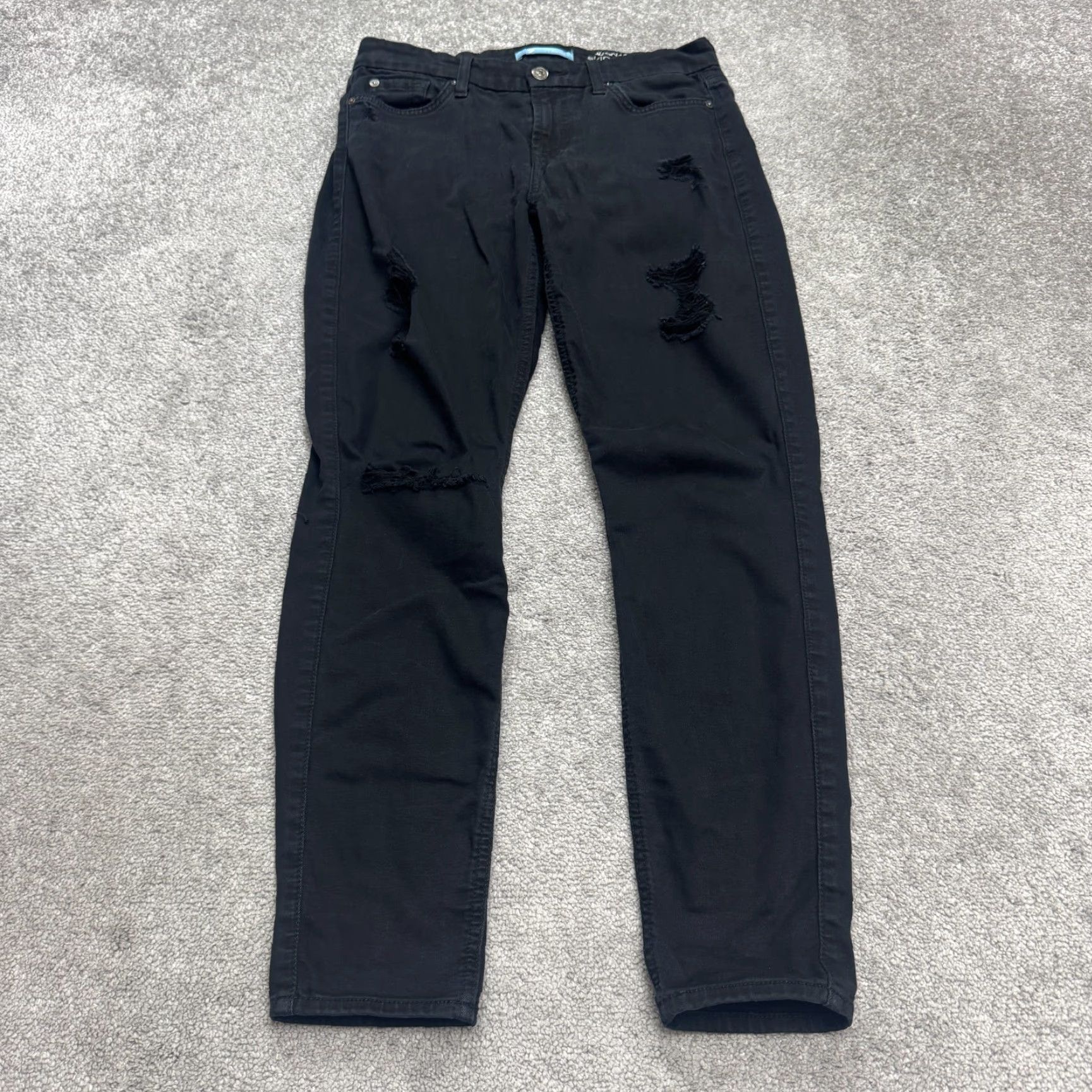 7 For All Mankind 7 For All Mankind Jeans Women 7 For All Mankind B(Air) Ankle Skinny Denim Black 27 High Rise Slim City Streetwear Pockets 5-Pocket Design Size 30" / US 8 / IT 44 - 2 Thumbnail