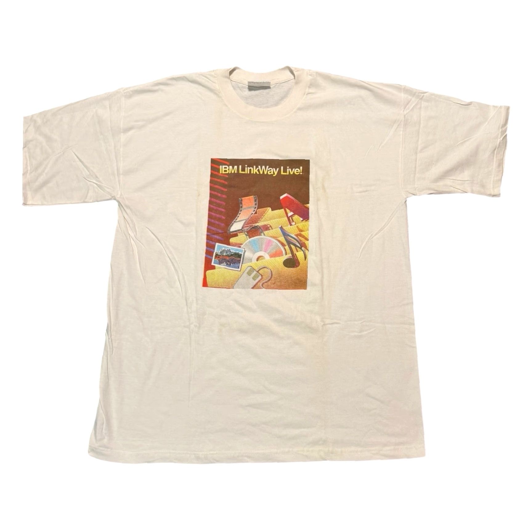 HARE VINTAGE IBM LinkWay Live! Share the Vision Promo TShirt XL White 90s Computer Software Rare Mens Tee Size US XL / EU 56 / 4 - 2 Thumbnail