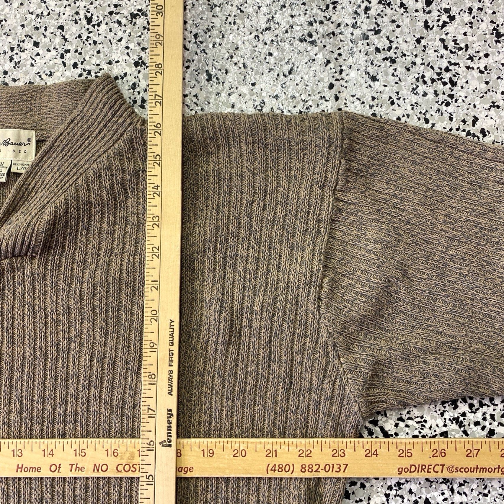 Eddie Bauer Eddie Bauer Brown Cotton Knit Pullover Sweater Large 1 Button Crew Neck Mock Knit Long Sleeve Regular Mens Pullover Casual Knit's Solid Size US L / EU 52-54 / 3 - 3 Thumbnail