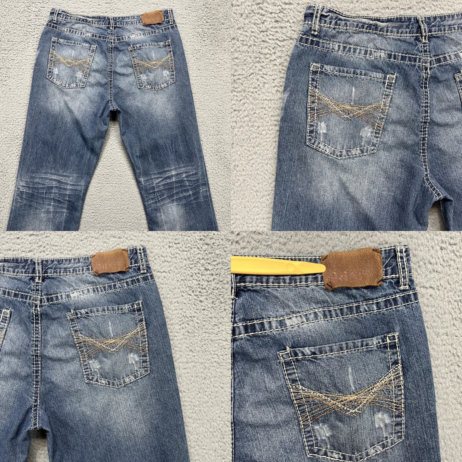 Buckle Black BucklE Black Jeans Mens 36x34 Faded Wash Patchwork Distressed Grunge Straight 5-Pocket Denim Cotton Blue Logo Button Zip Regular Size Type Mens Size US 36 / EU 52 - 8 Thumbnail