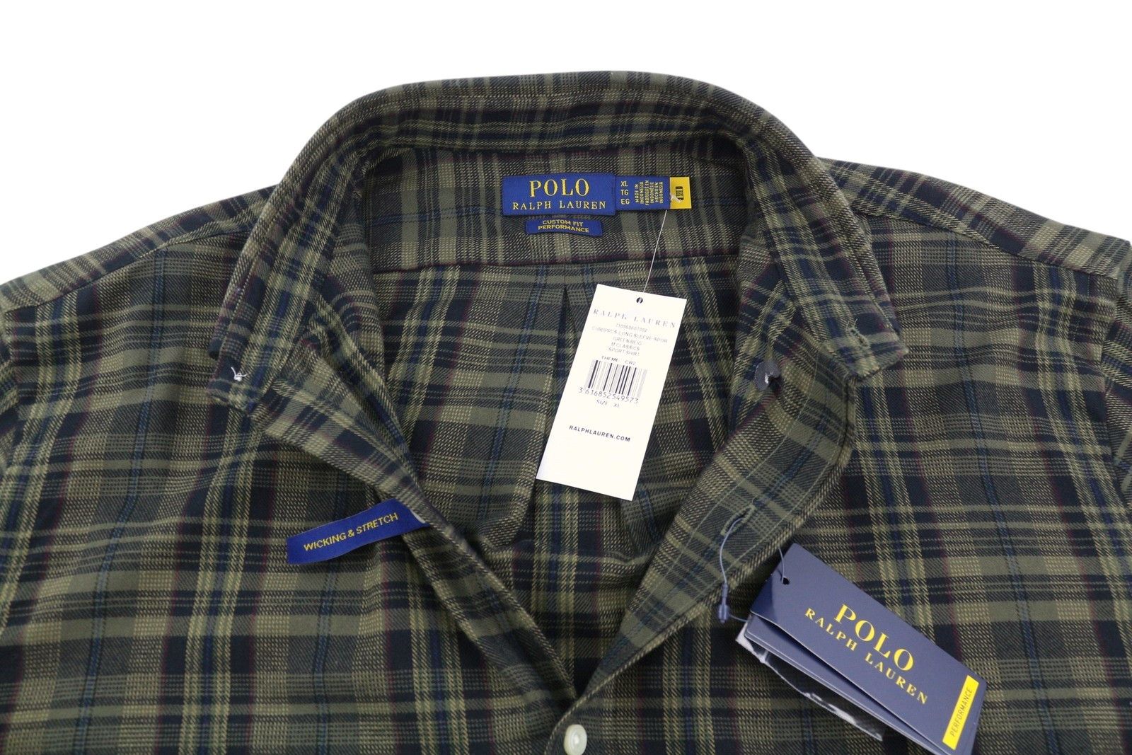 Ralph Lauren XL Green Flannel Plaid Custom Fit Button-Down 87034 Size US XL / EU 56 / 4 - 5 Thumbnail