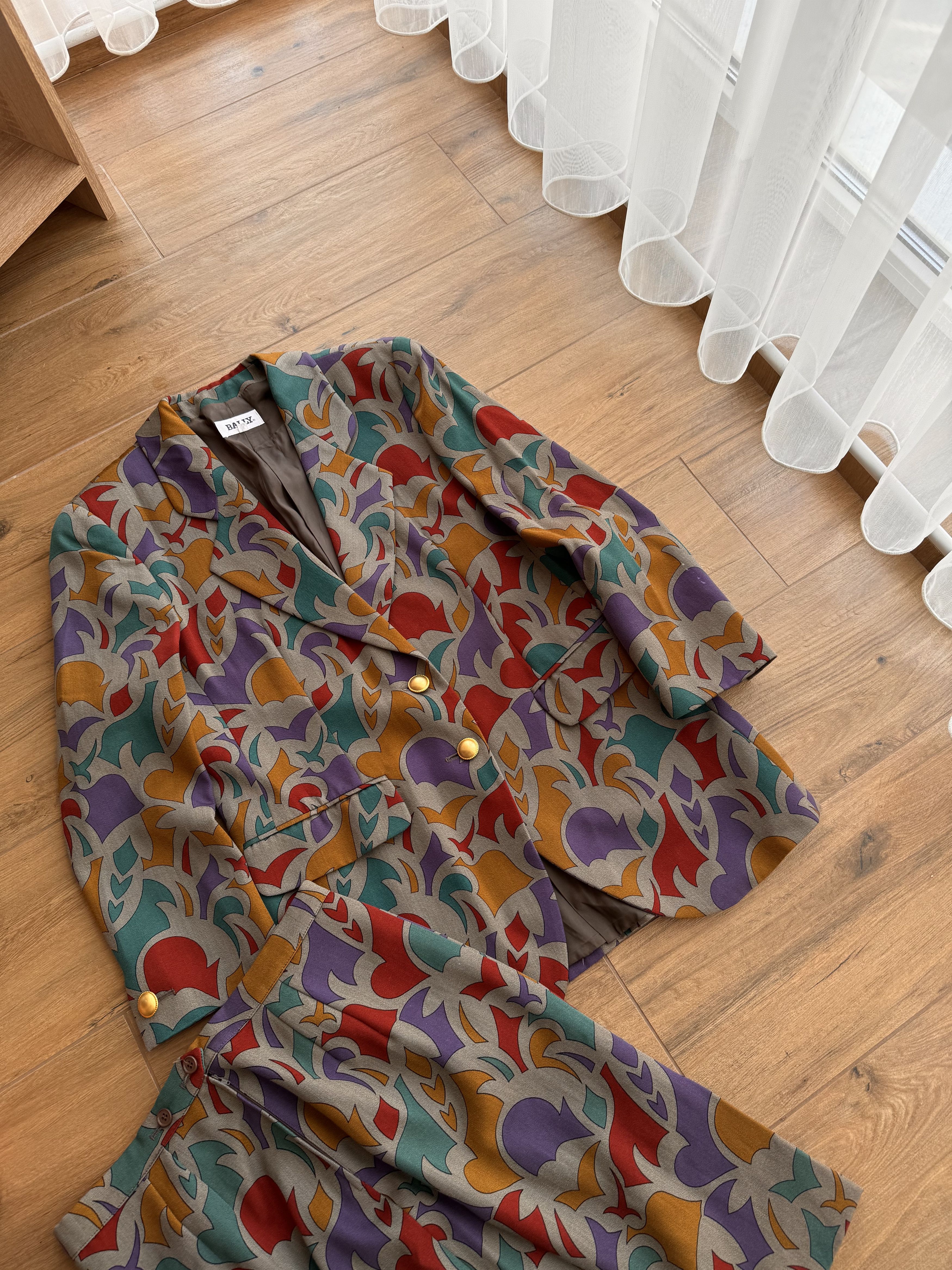Bally Vintage Bally Gruppo GFT Collaudo Wool Floral Blazer&Ski Size L / US 10 / IT 46 - 9 Thumbnail