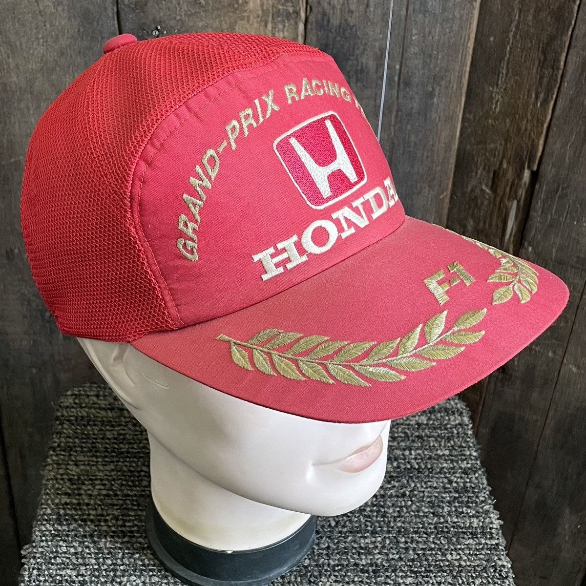 image of Vintage Honda F1 Grand Prix Racing Team Hats in Red, Men's