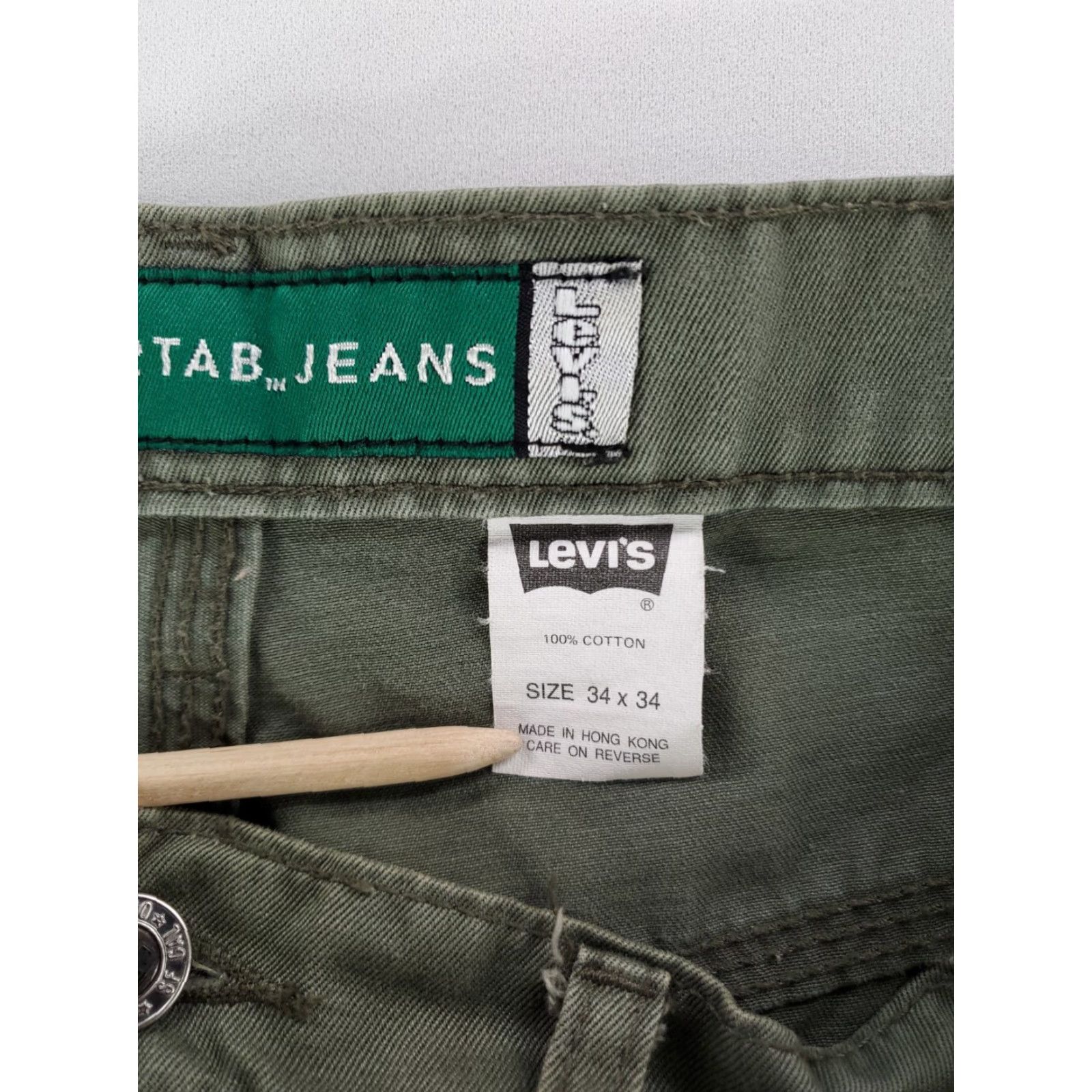 Levi's VINTAGE Levi's Silvertab Carpenter Pants Green Mens 35x33 Inseam 33 Regular 90s VTG Jeans Size US 35 - 2 Thumbnail