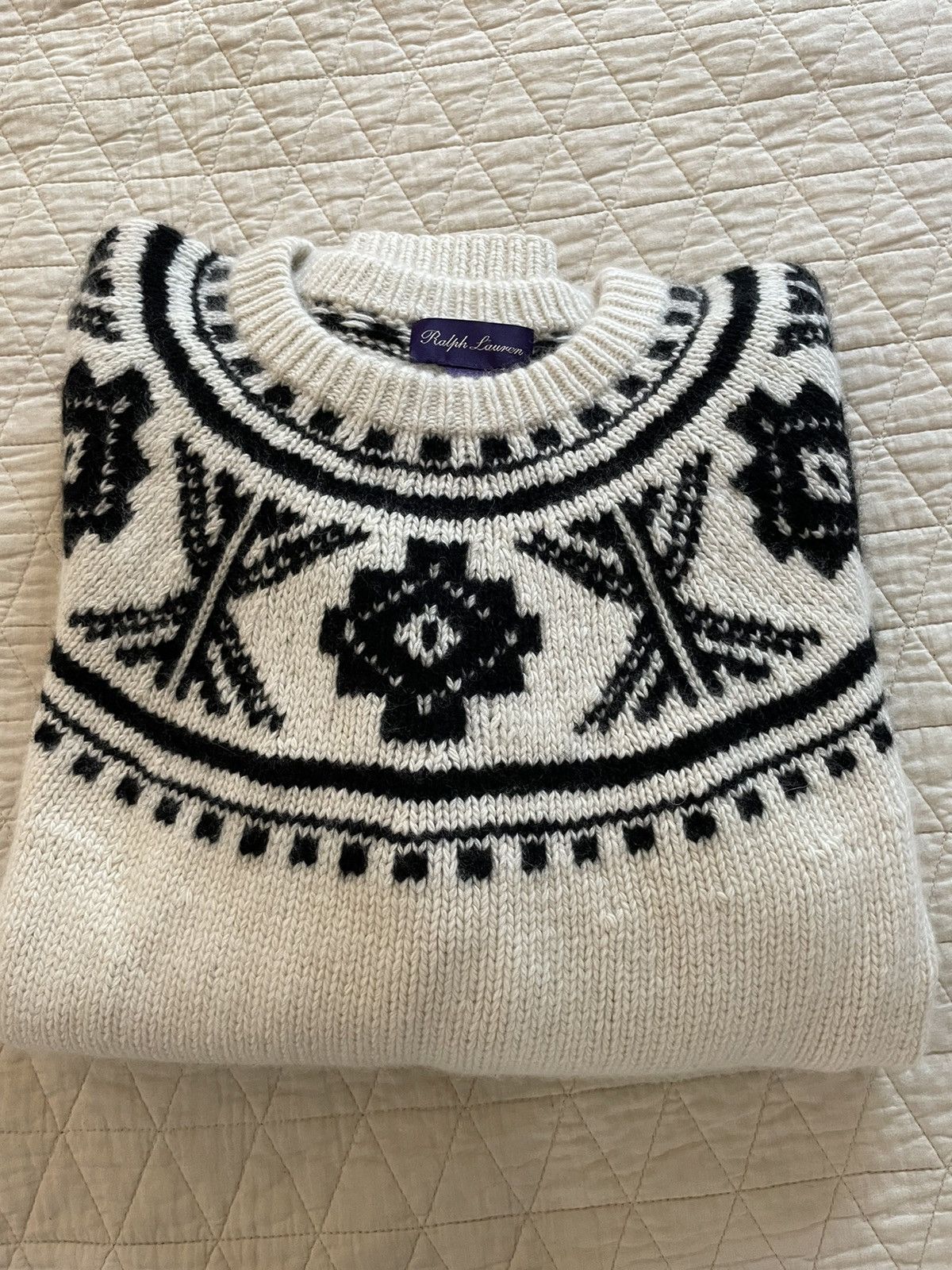 image of Ralph Lauren Purple Label Patterned Cashmere Apres Ski Sweater, Men's (Size 2XL)