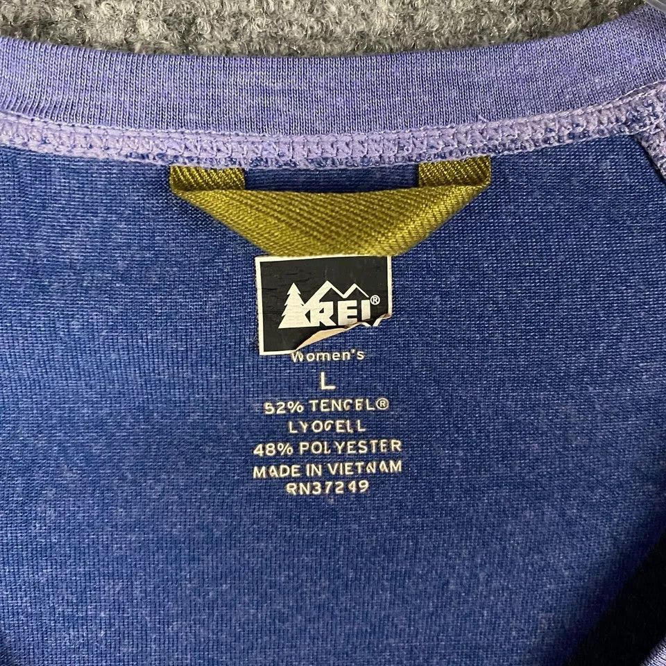Rei REI Top Women's Large Tencel Lyocell Blend Short Sleeve L Size L / US 10 / IT 46 - 3 Thumbnail