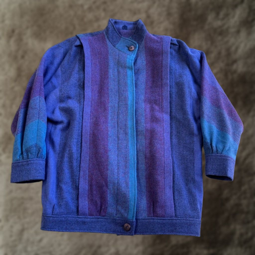 Vintage VINTAGE Avoca Ireland Jacket Women's Medium Blue Pure Wool Coat Jacket Size M / US 6-8 / IT 42-44 - 1 Thumbnail