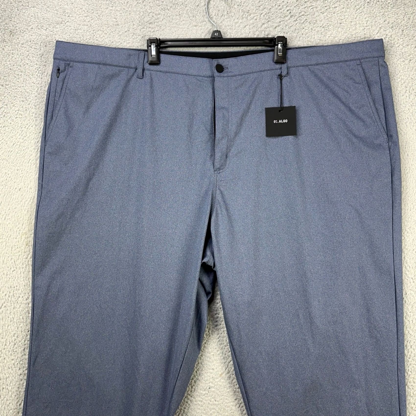 Vintage 01.Algo Mens Chino Golf Pants 48 Blue Performance Tech Flat Front Straight Pants Mens 48 Blue Chino Golf Pants Straight Flat Front Performance Tech Size US 32 / EU 48 - 3 Thumbnail
