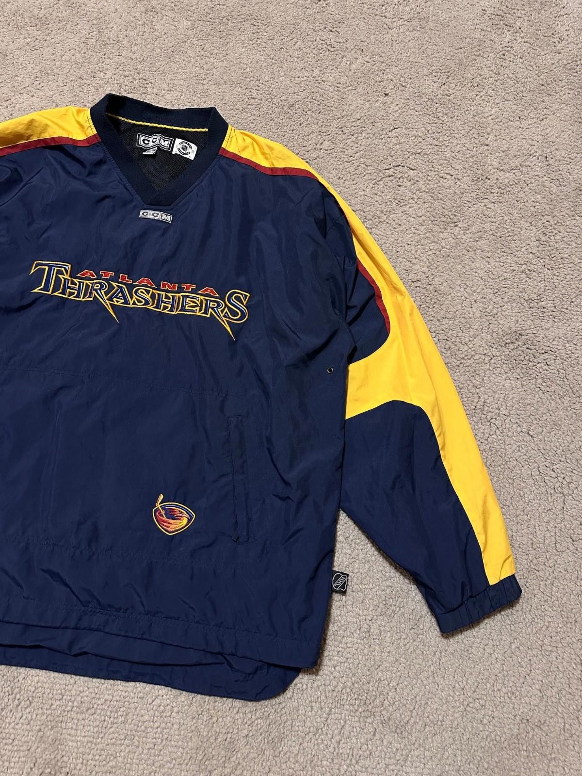 Ccm VTG CCM NHL ATLANTA THRASHERS MEN'S PULLOVER WINDBREAKER XXL Size ONE SIZE - 4 Thumbnail